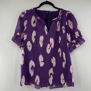 Kaari Blue Purple White Blouse size small